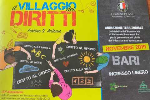 ''Villaggio dei diritti'': spettacoli e laboratori per ragazzi in tutta Bari